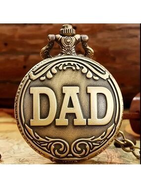 Bronze "DAD" Quartz Pocket Watch